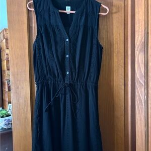 GAP Black Sleeveless Midi Dress